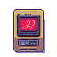 small rectangular device with slot for keycard, glowing red display