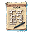 folded newspaper page with half-completed crossword in pen, paper yellowed and creased