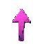 faded painted arrow on cracked hospital wall, pointing right, chipped paint, faint purple glow reflection, eerie horror atmosphere