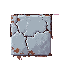 cracked concrete hospital floor tile, faint purple light seeping from gaps, dirt and grime buildup, eerie abandoned atmosphere