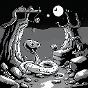 snakehut only 1bit only blackandwhite