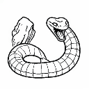 snake den only 1bit only black and white logo for map