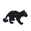 a black panter  i want it as an enemy so not cute but a ferocious hunter also i want it facing right give a side view for a top down game low top  down