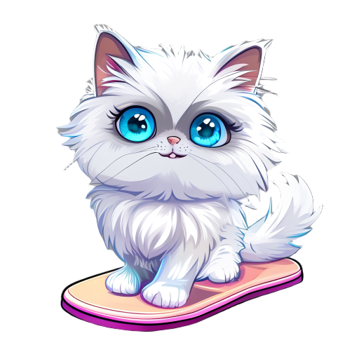 generate an image of cute, small ragdoll cat with light blue eyes and on a flip flop