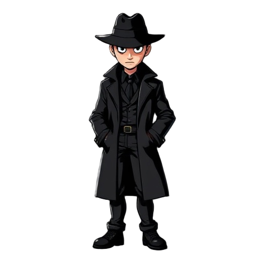 all-black detective ps1 style