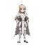 female knight in white armor long blonde hair 