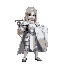 female knight in white armor long blonde hair 
