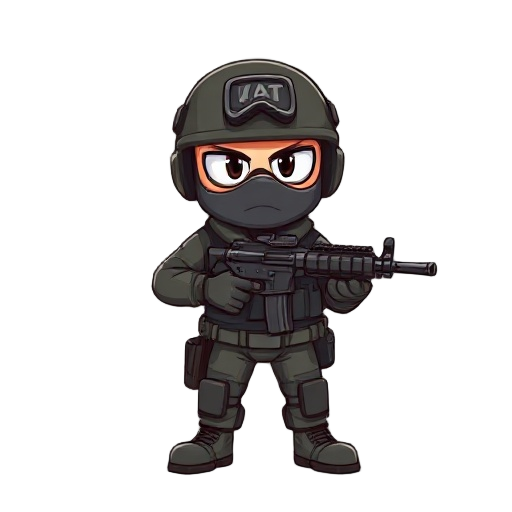 swat guy with a carabina m4