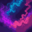 "a surreal and psychedelic album cover with a deep, moody atmosphere. the background is a dark, cosmic space filled with swirling colorful smoke in vibrant shades of purple, blue, orange, and green. e