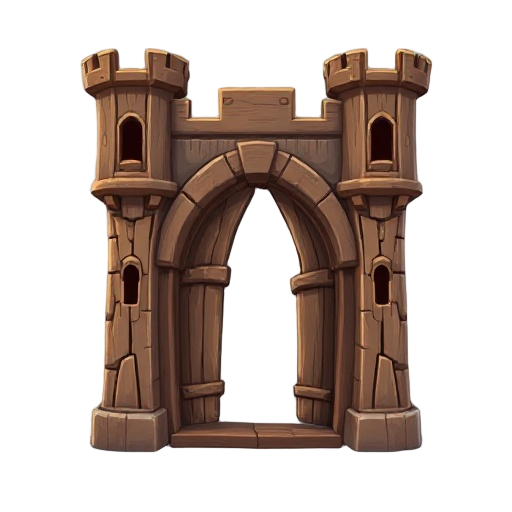 14th century wooden castle portal
