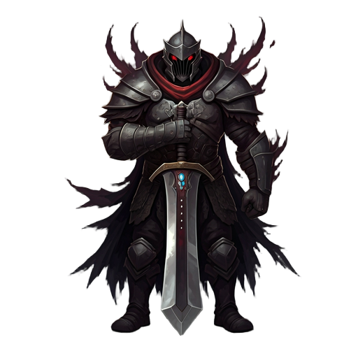 a great and dark tremendous slayer with long sword