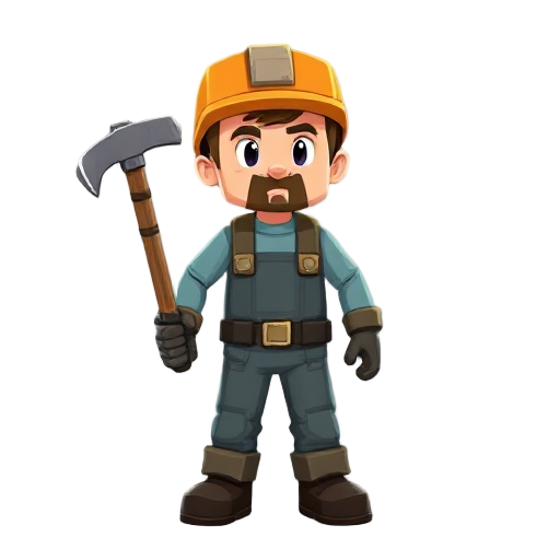 miner with  pickaxe