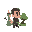 pixel worlds like character, 2d watching right