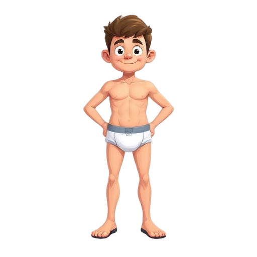 generate a character in underwear, like a pixel worlds one with walk jump and sit animations