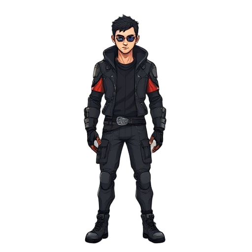 dystopian cyberpunk man