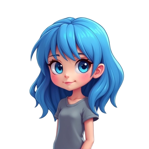 female blue hair