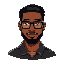 black man with glasses no facial hair