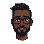 black man with glasses no beard