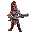 muscular indian(south asian )warrior in isometric 2d, wearing kawach, kundal, modern-tech armor, vibrant colors, heroic stance, futuristic weapon.