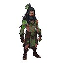  drifter, glowing hindu tattoos,long haired, muscular warrior , guarding ancient secrets in ruined lands.