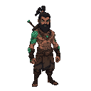  drifter, glowing hindu tattoo, muscular warrior ,  guarding ancient secrets in ruined lands. no weapon black tatto no beard
