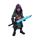 neon-cloaked drifter, glowing hindu tattoos, muscular warrior with heavy metal weapon, swift as lightning, guarding ancient secrets in ruined lands.