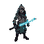 neon-cloaked drifter, glowing hindu tattoos, muscular warrior with heavy weapon, swift as lightning, guarding ancient secrets in ruined lands.