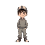 teenage boy character with a hat. wearing sweater and baggy pants.