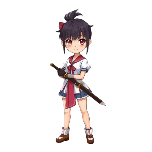 anime girl, sword fighter
