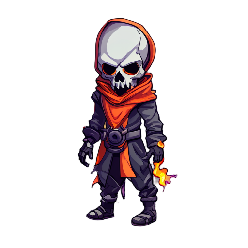 pyromancer, with skull mask
