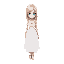 topdown 2d woman with white dress and holden hair blue eyes