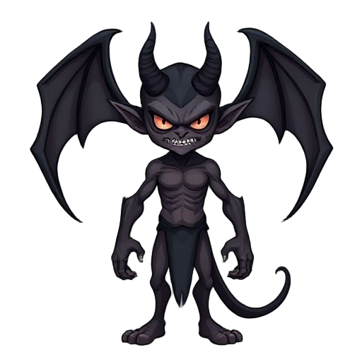 make a demonic human with black tendrils forming from its body
