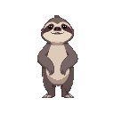 make an sloth with the arms down