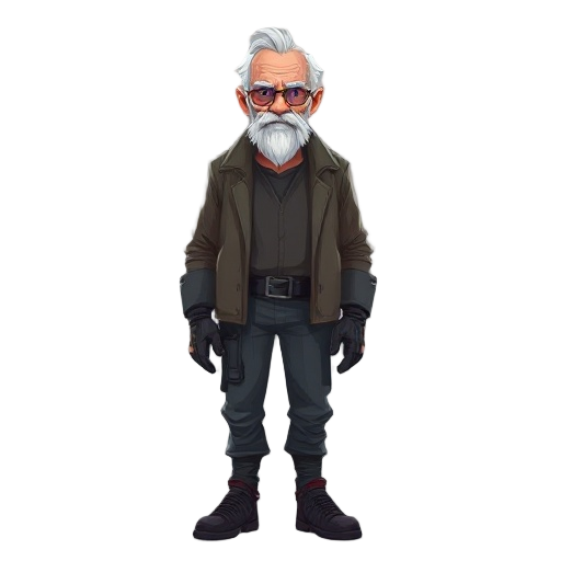 ‏ ‏a cyberpunk old man
