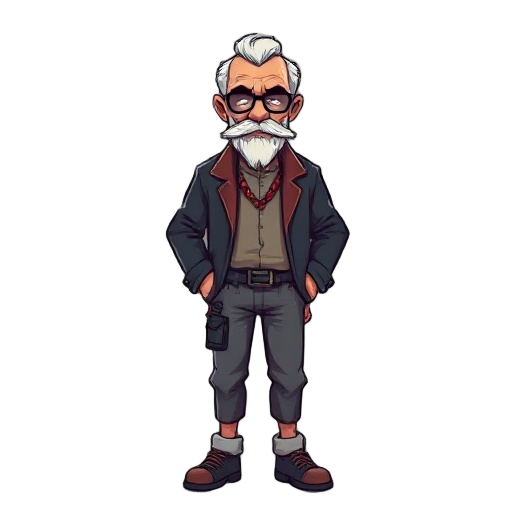 ‏ ‏a cyberpunk old man sumri ‏old school style