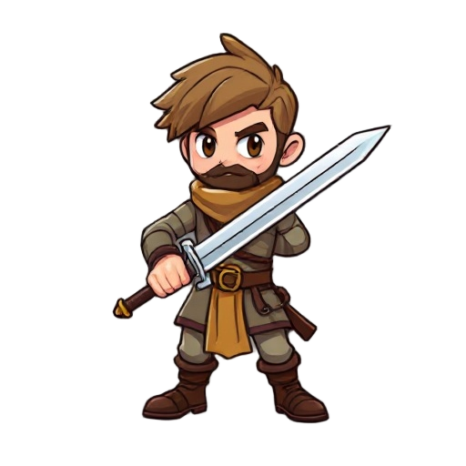 human with a sword