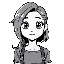black and white young lady