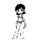 black and white young lady with bikini
