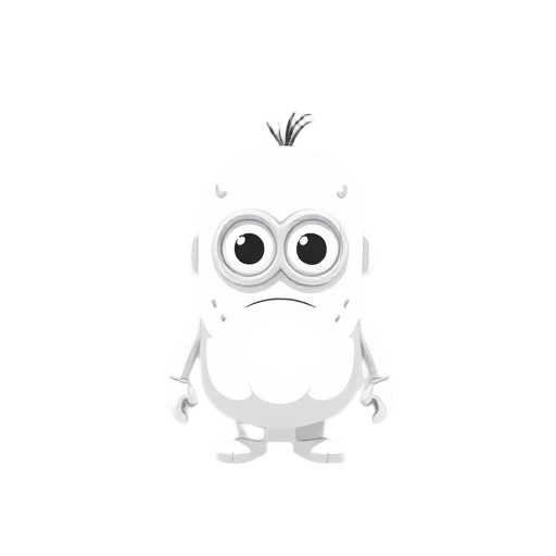 create a small, faceless golem minion character, it should be just white and cute