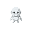 create a small, faceless golem minion character, it should be just white and cute