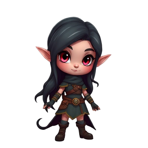 hot dark realistic elf girl 