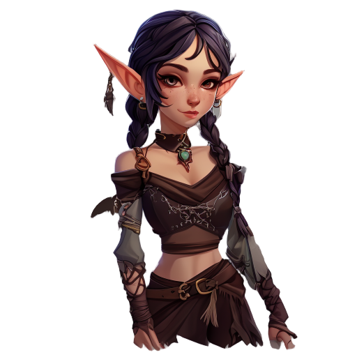 hot dark realistic elf girl 