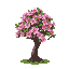 cherry tree pink flowers pixel