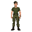 army man, combat pants and green t-shire, realistic proportions
