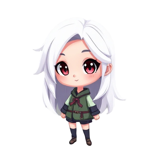 girl with white hair 