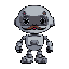 cute robot with a mustache, retro style