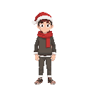 common human, in christmas. transparent background. stylized