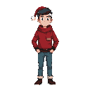 common human, in christmas. transparent background