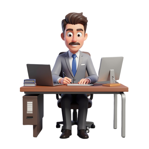office work male 3d model 