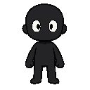 make a black character with wite eyes